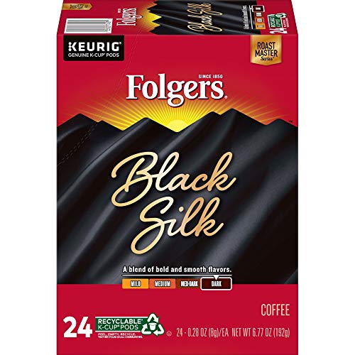 Folgers Black Silk Dark Roast Coffee, 96 K Cups For Keurig Coffe