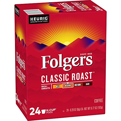 Folgers Classic Roast Medium Roast Coffee, 96 K Cups For Keurig