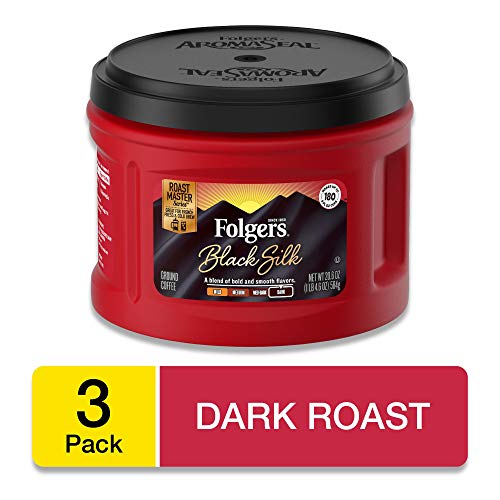 Folgers Black Silk Coffee, Dark Roast Ground Coffee, 20.6 Ounces