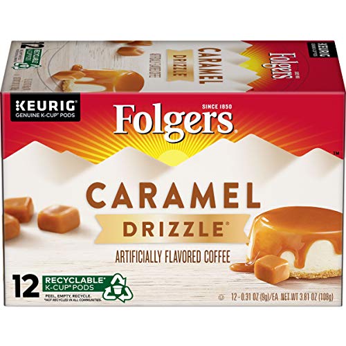 Folgers Caramel Drizzle Flavored Coffee, 72 K Cups For Keurig Co Folgers Caramel Drizzle Flavored Coffee, 72 K Cups For Keurig Co