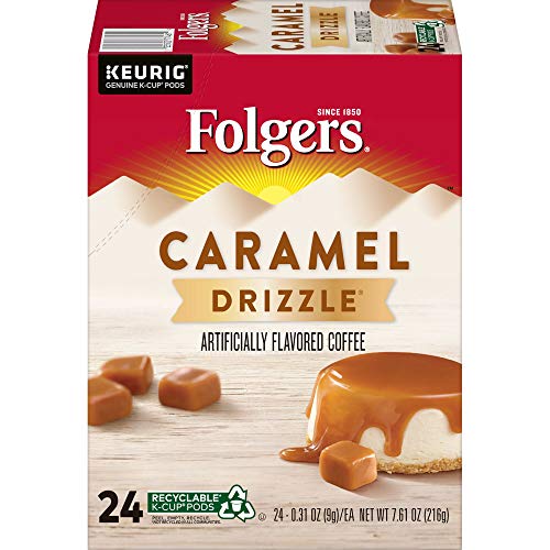 Folgers Caramel Drizzle Flavored Coffee, 96 K Cups For Keurig Co