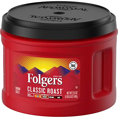 Folgers Classic Roast Medium Roast Ground Coffee, 22.6 Ounces P