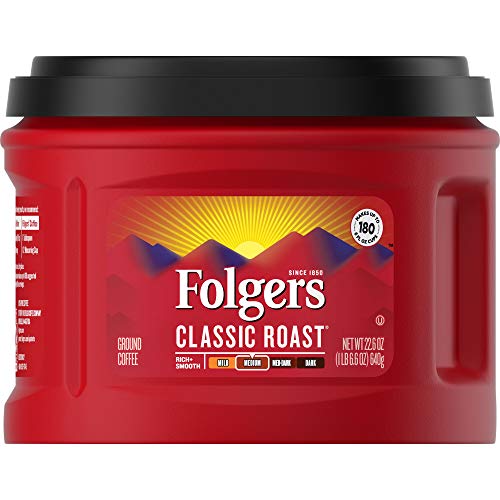Folgers Classic Roast Medium Roast Ground Coffee, 22.6 Ounces P