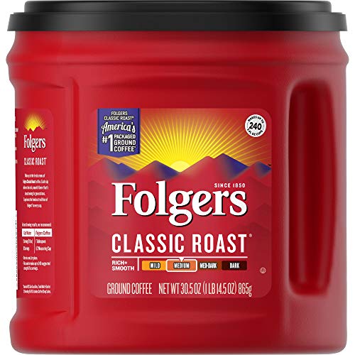 Folgers Classic Roast Medium Roast Ground Coffee, 30.5 Ounces P
