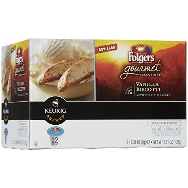 Folgers Gourmet Selections K-Cups, Vanilla Biscotti-3.81 oz, 12 ct