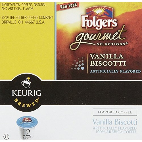 Folgers Gourmet Selections K-Cups, Vanilla Biscotti-3.81 Oz, 12 Ct