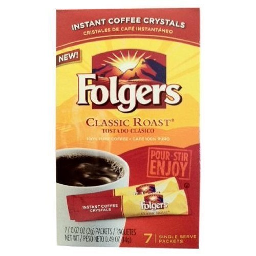 3 Pack Folgers Classic Roast Instant Coffee Crystals, 7-Count