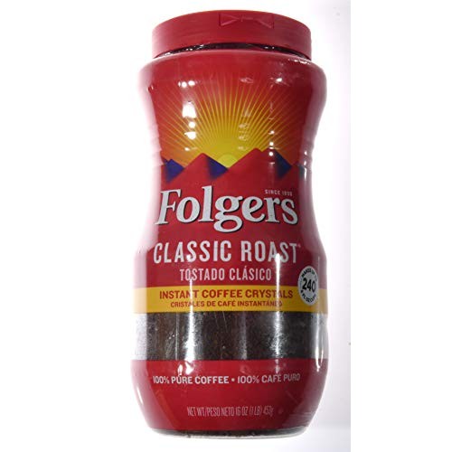 Folgers Classic Roast Instant Coffee Crystals - 16 Oz Pack Of 2
