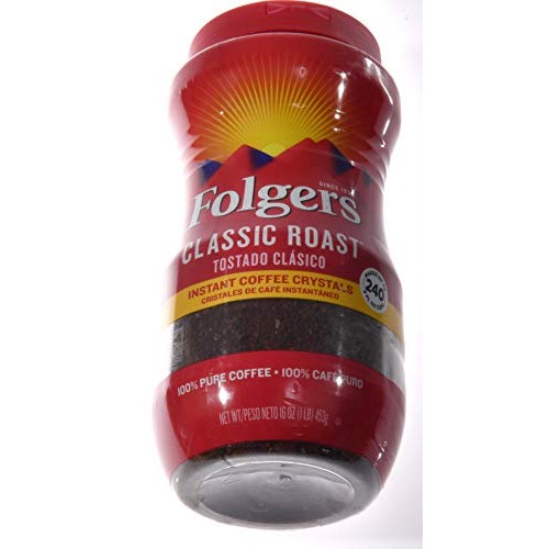 Folgers Classic Roast Instant Coffee Crystals - 16 Oz Pack Of 2