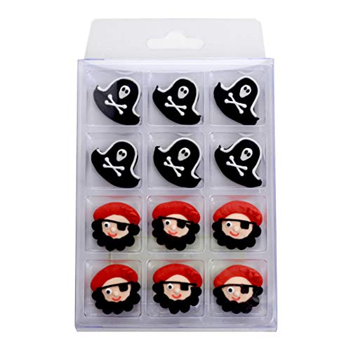 Edible Icing Toppers Buccaneer &Amp; Pirate Hats - Hand Piped Royal
