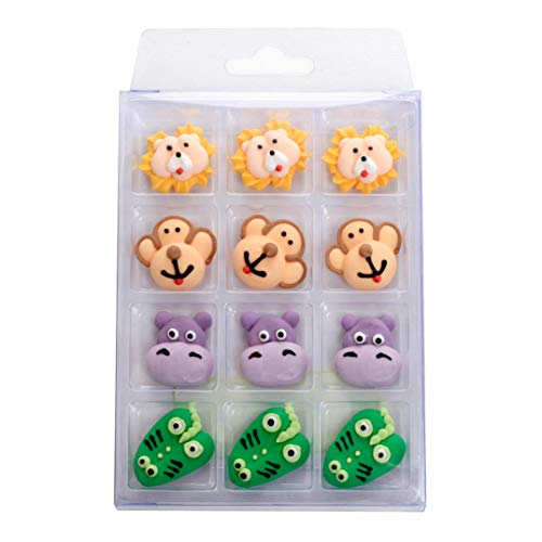 Edible Icing Toppers Jungle Animal Set B - Hand Piped Royal Icin