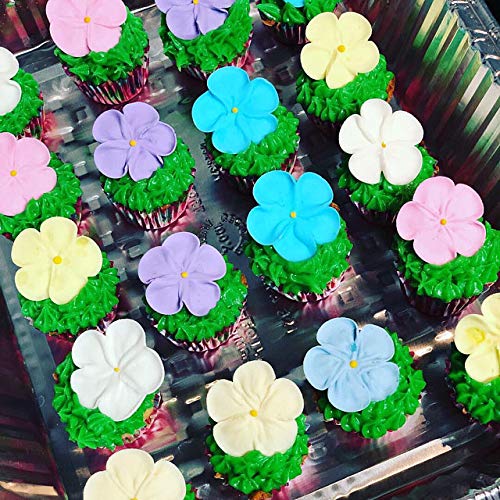 Set Of 24 Edible Royal Icing Forget Me Nots Blue, Large 1.5
