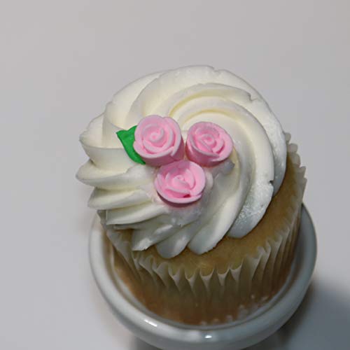 Set Of 40 Petite Royal Icing Roses - Edible Cupcake Toppers Pink