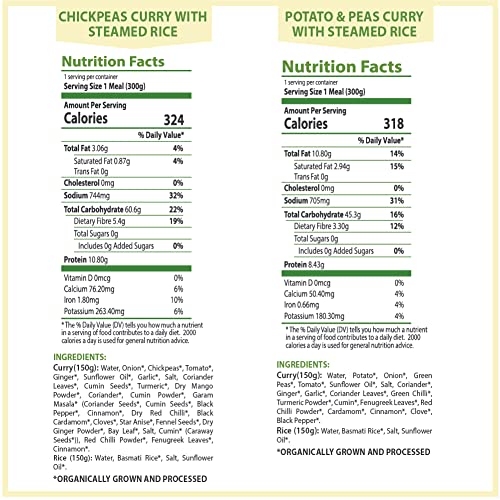 Food Earth Organic Indian Meals Variety Pack - Read To Eat India