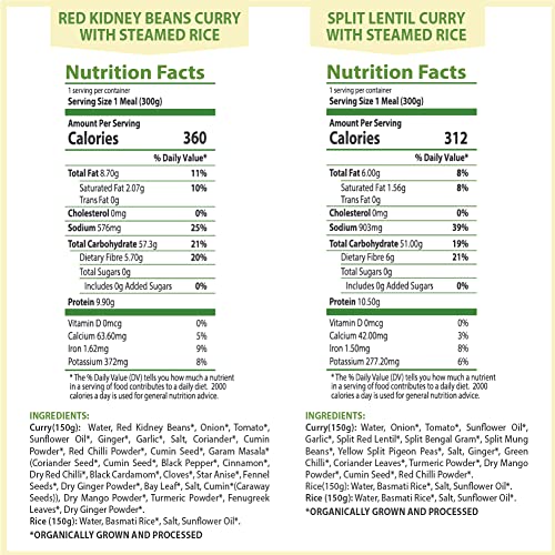 Food Earth Organic Indian Meals Variety Pack - Read To Eat India