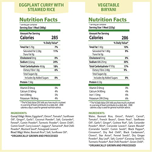 Food Earth Organic Indian Meals Variety Pack - Read To Eat India