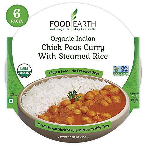 Food Earth Organic Indian Chick Pea Curry With Steamed Rice - Re