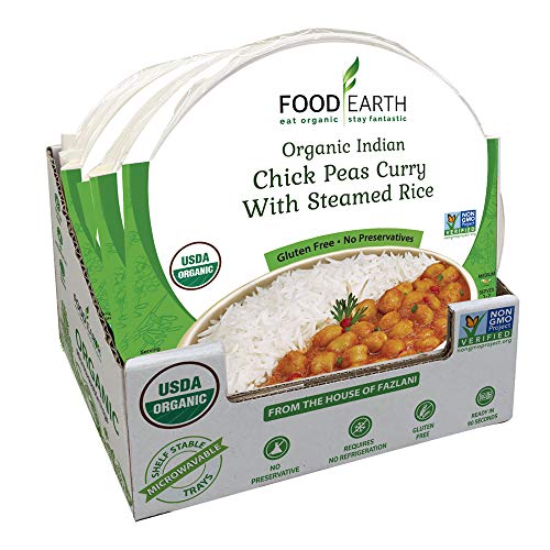 Food Earth Organic Indian Chick Pea Curry With Steamed Rice - Re