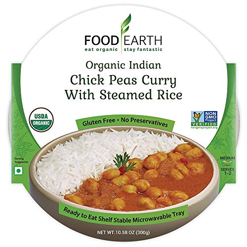 Food Earth Organic Indian Chick Pea Curry With Steamed Rice - Re