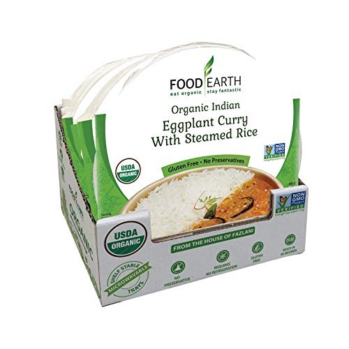 Food Earth Organic Indian Eggplant Curry With Steamed Rice - Rea