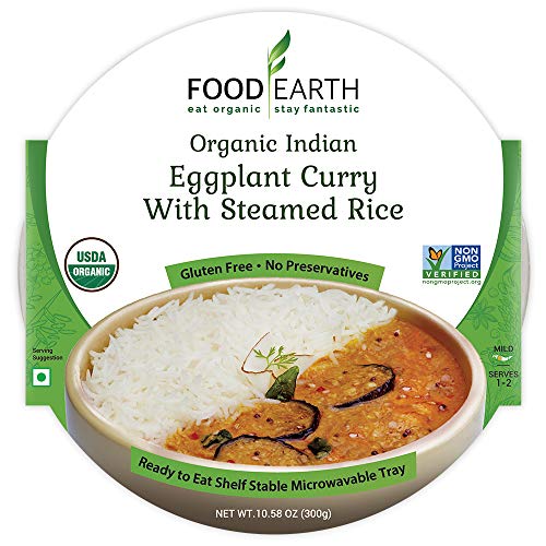 Food Earth Organic Indian Eggplant Curry With Steamed Rice - Rea