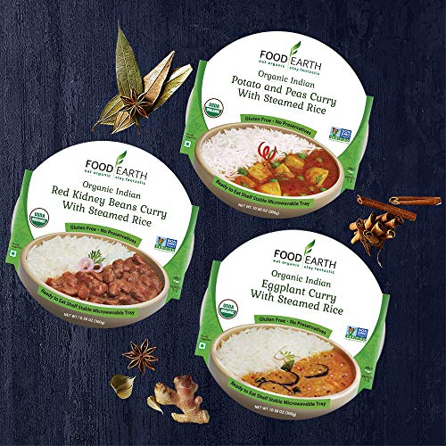 Food Earth Organic Indian Meals Variety Pack - 3 Flavors - Read