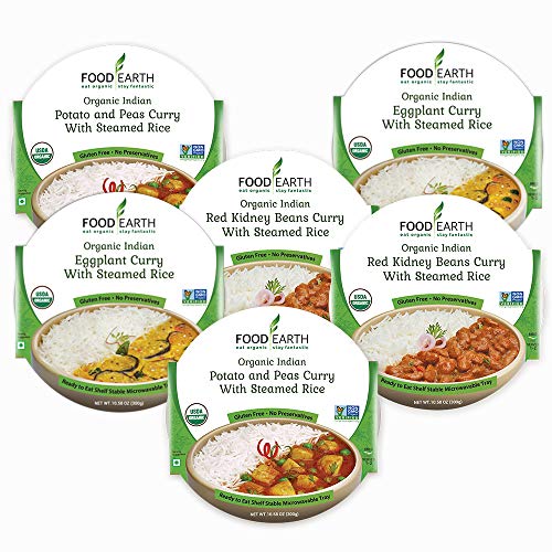 Food Earth Organic Indian Meals Variety Pack - 3 Flavors - Read