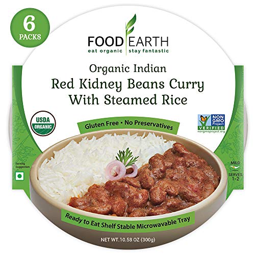 Food Earth Organic Indian Red Kidney Beans Curry With Steamed Ri