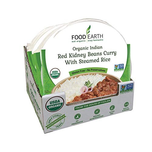 Food Earth Organic Indian Red Kidney Beans Curry With Steamed Ri