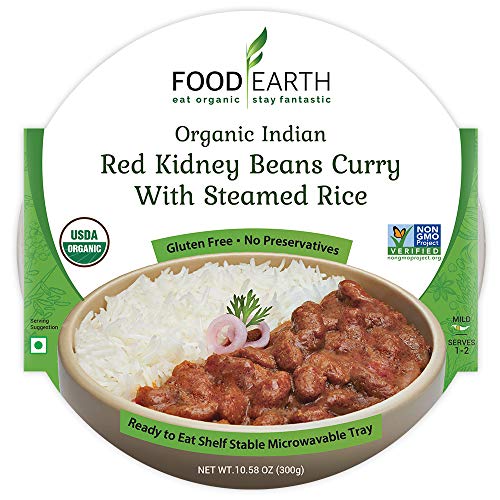 Food Earth Organic Indian Red Kidney Beans Curry With Steamed Ri