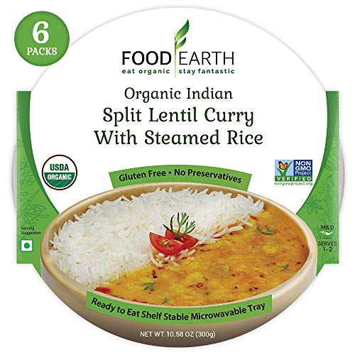 Food Earth Organic Indian Split Lentil Curry With Steamed Rice -