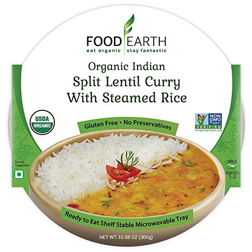 Food Earth Organic Indian Split Lentil Curry With Steamed Rice -
