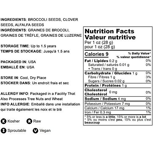 Antioxidant Mix of Sprouting Seeds, 5 Pounds - Broccoli, Clover,...