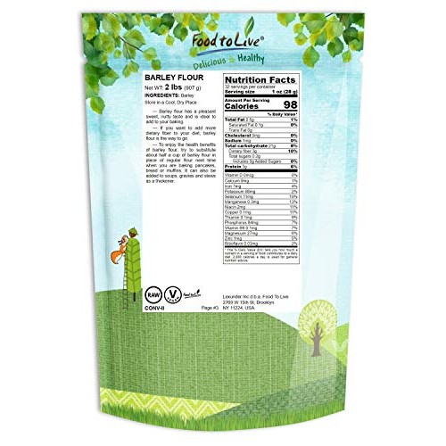 Barley Flour, 2 Pounds - Non-Gmo Verified, Stone Ground From Who