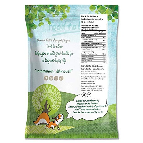 Black Turtle Beans, 10 Pounds - Dried, Bulk, Kosher