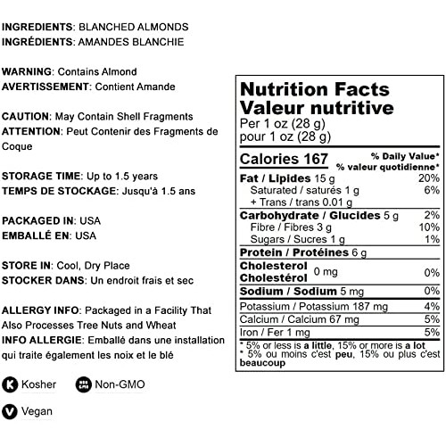 Blanched Sliced Almonds, 1 Pound – Non-GMO Verified, Thinly Slic...
