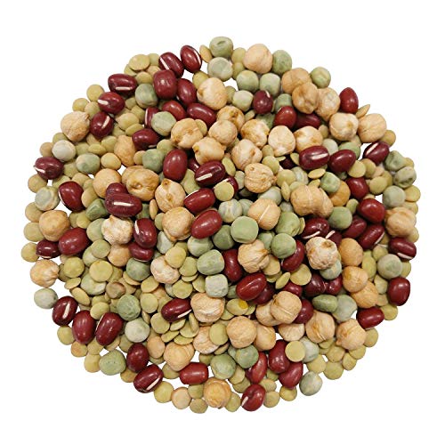 Crunchy Mix Of Sprouting Bean Seeds, 1 Pound - Green Peas, Adzuk