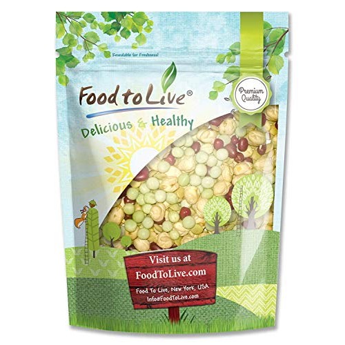 Crunchy Mix Of Sprouting Bean Seeds, 1 Pound - Green Peas, Adzuk