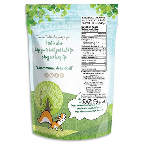 Desiccated Coconut, 12 Ounces - Shredded, Dried, Unsweetened, No