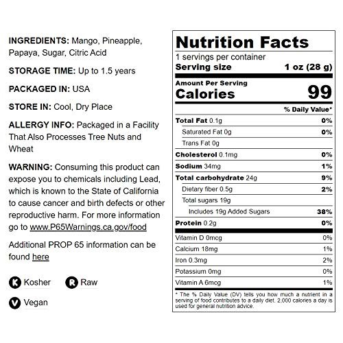 Diced Fruits Mix, 2 Pounds - Contains Dreid And Diced Mango, Pin
