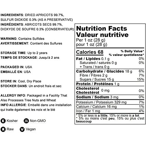 Dried Apricots, 8 Pounds – Non-GMO Verified, Kosher, Vegan, Bulk...