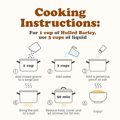 Food to Live Organic Hulled Barley, 5 Pounds Non-GMO, 100% Whole...