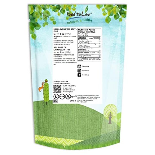 Himalayan Pink Salt, 8 Ounces – Fine Grind, Pure Salt, No Additi...