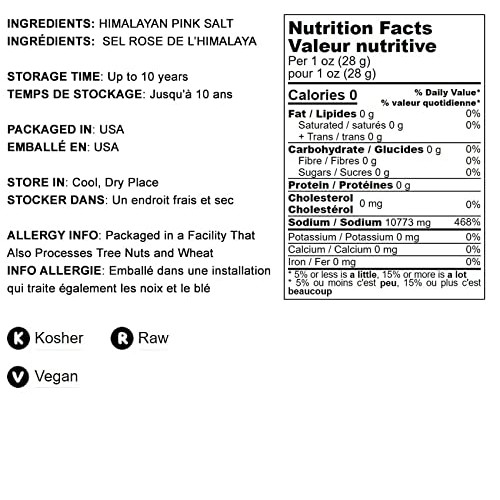 Himalayan Pink Salt, 8 Ounces – Fine Grind, Pure Salt, No Additi...
