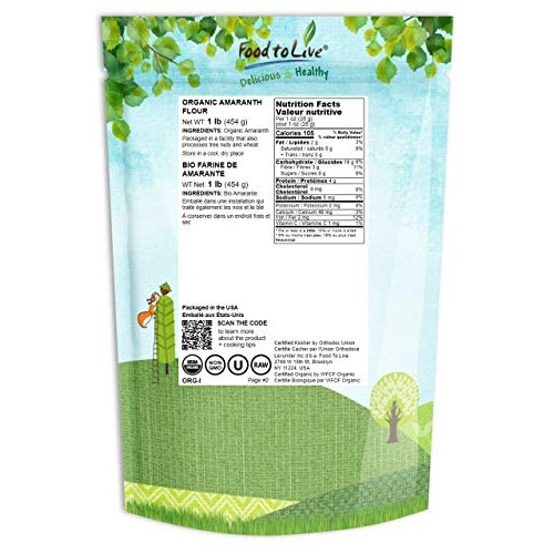 Organic Amaranth Flour, 1 Pound - Non-Gmo, Fine Ground From Whol