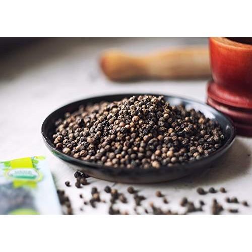 Organic Black Pepper, 8 Ounces - Whole Dried Peppercorns, Non-Gm