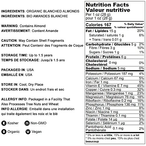 Organic Blanched Slivered Almonds, 7 Pounds – Non-GMO, Raw, Unsa...