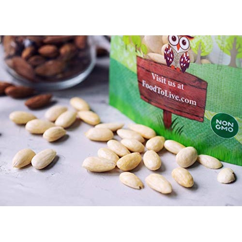 Organic Blanched Whole Almonds, 5 Pounds - Non-Gmo, Raw, Unpaste