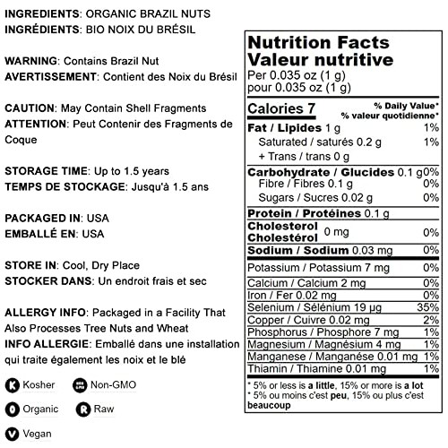Organic Brazil Nuts, 1 Pound – Non-Gmo, Raw, Whole, No Shell, Un