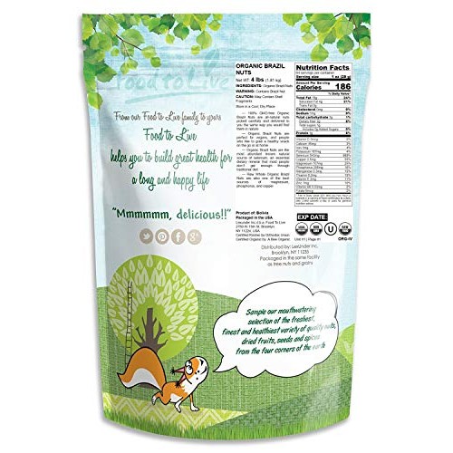 Organic Brazil Nuts, 4 Pounds – No Shell, Non-Gmo, Kosher, Raw,